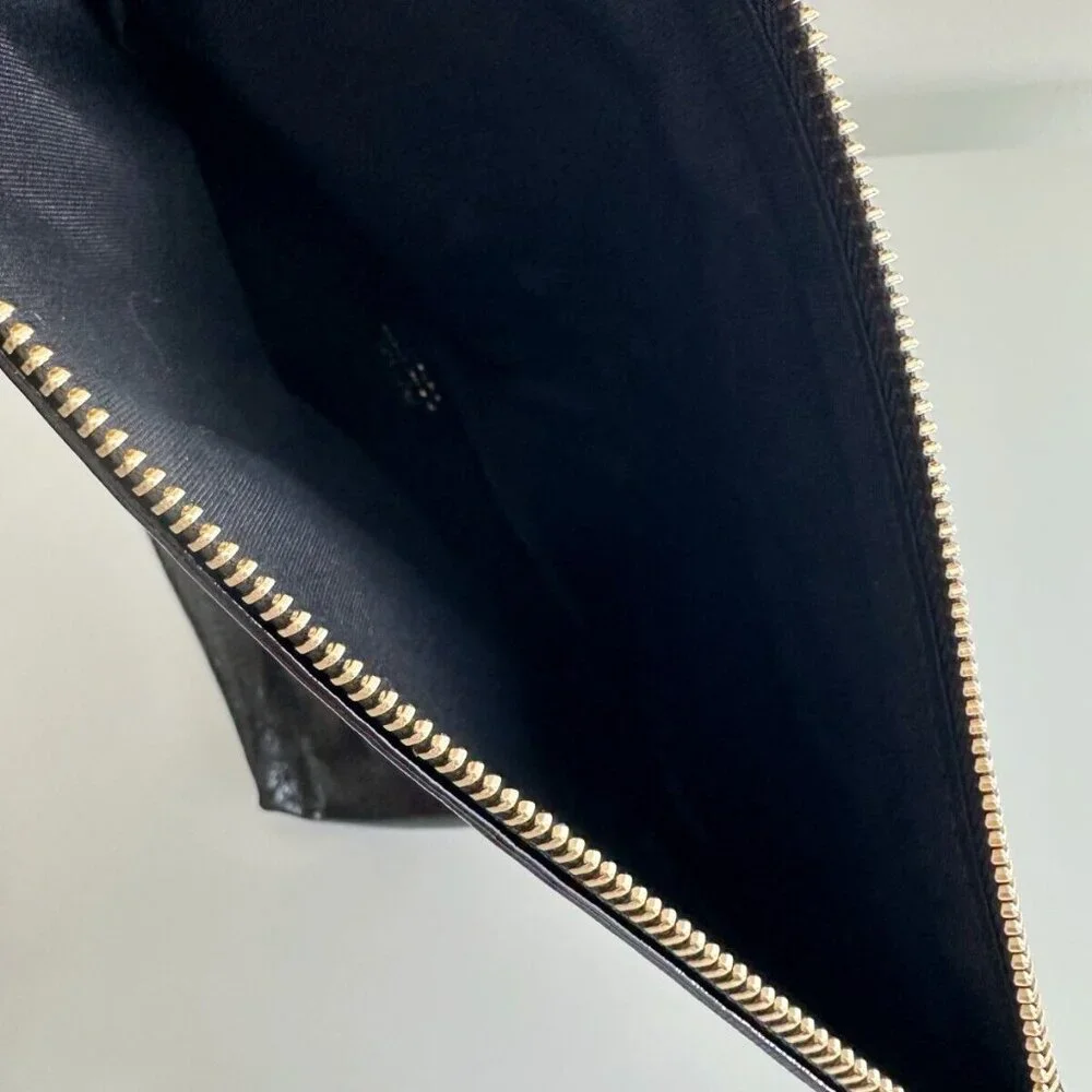 JIMMY CHOO Clutch Bag Black Leather Designer Studded Evening Handbag